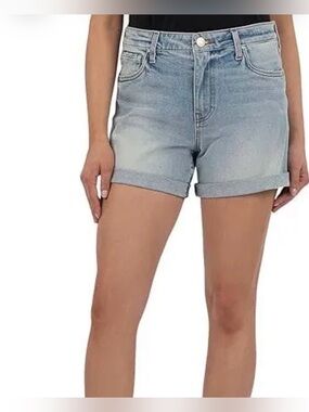 Kut from the Kloth Taylor High Rise Light Wash Rolled Hem Denim Shorts NWOT